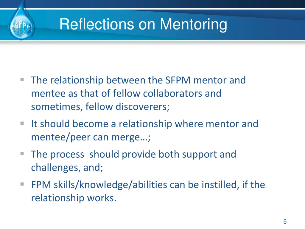 reflections on mentoring