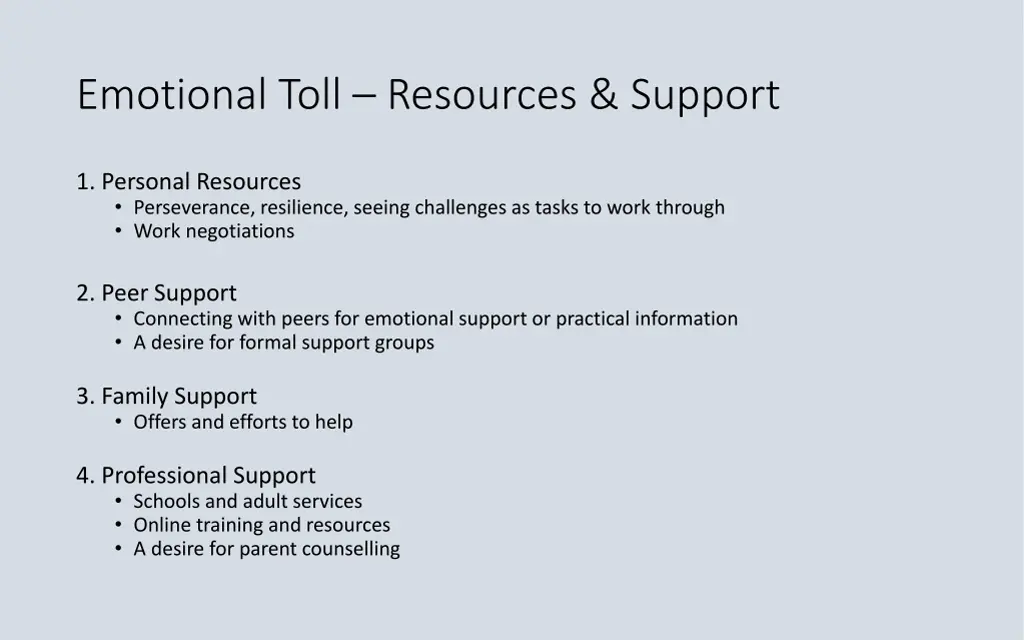 emotional toll resources support