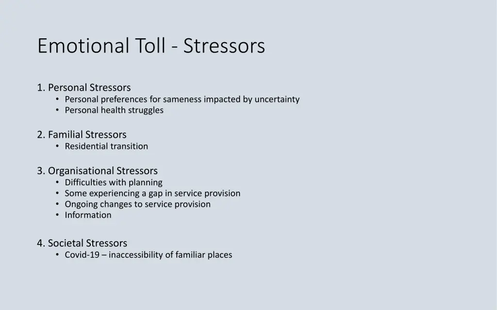 emotional toll stressors
