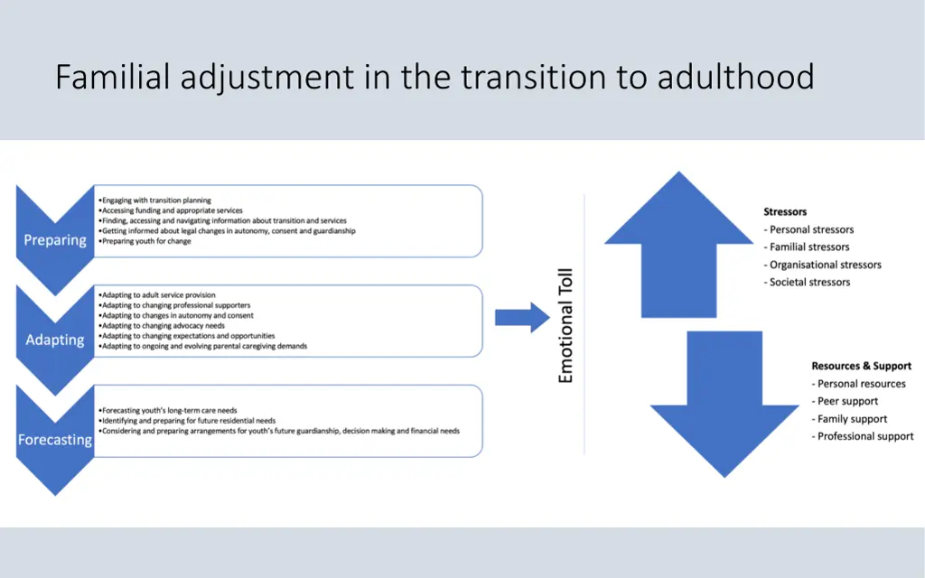 familial adjustment in the transition to adulthood