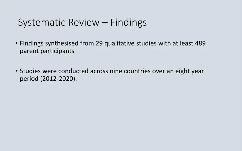 systematic review findings