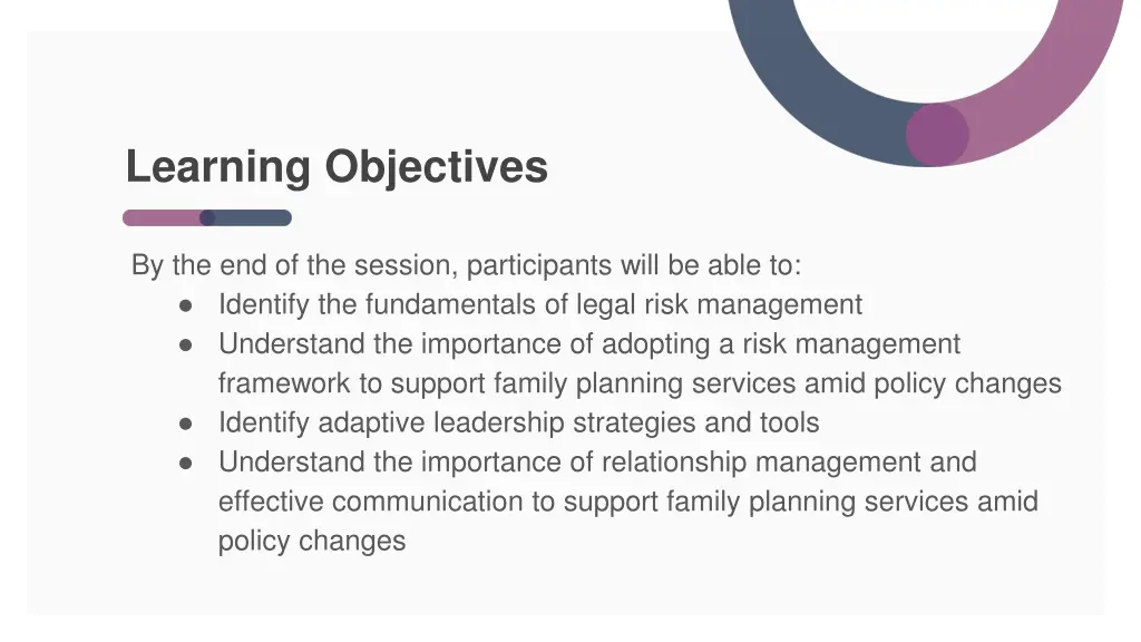 learning objectives
