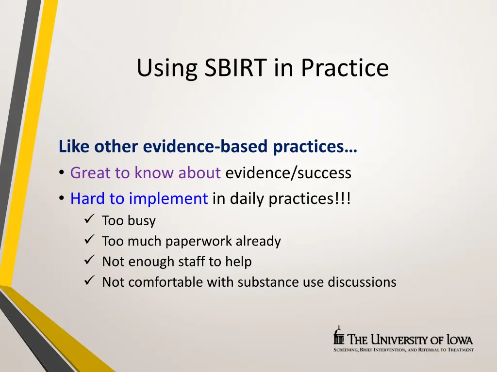 using sbirt in practice