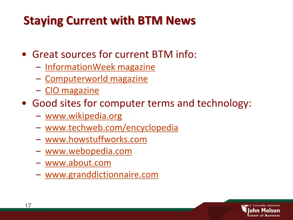 staying current with btm news