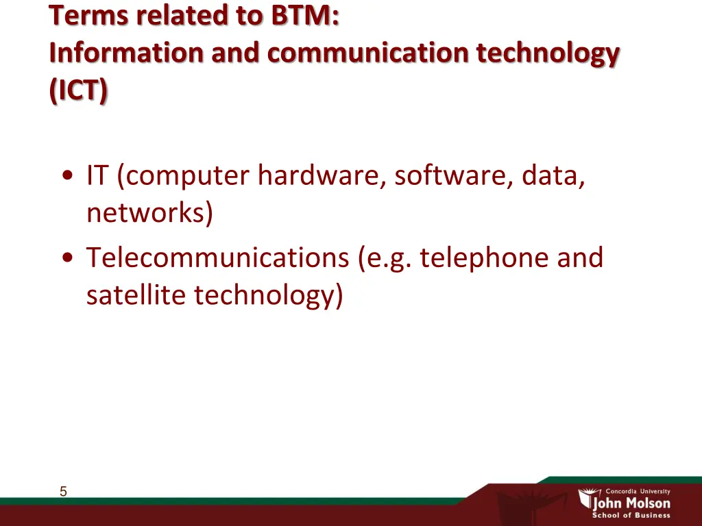 terms related to btm information