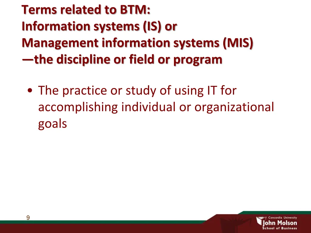terms related to btm information systems