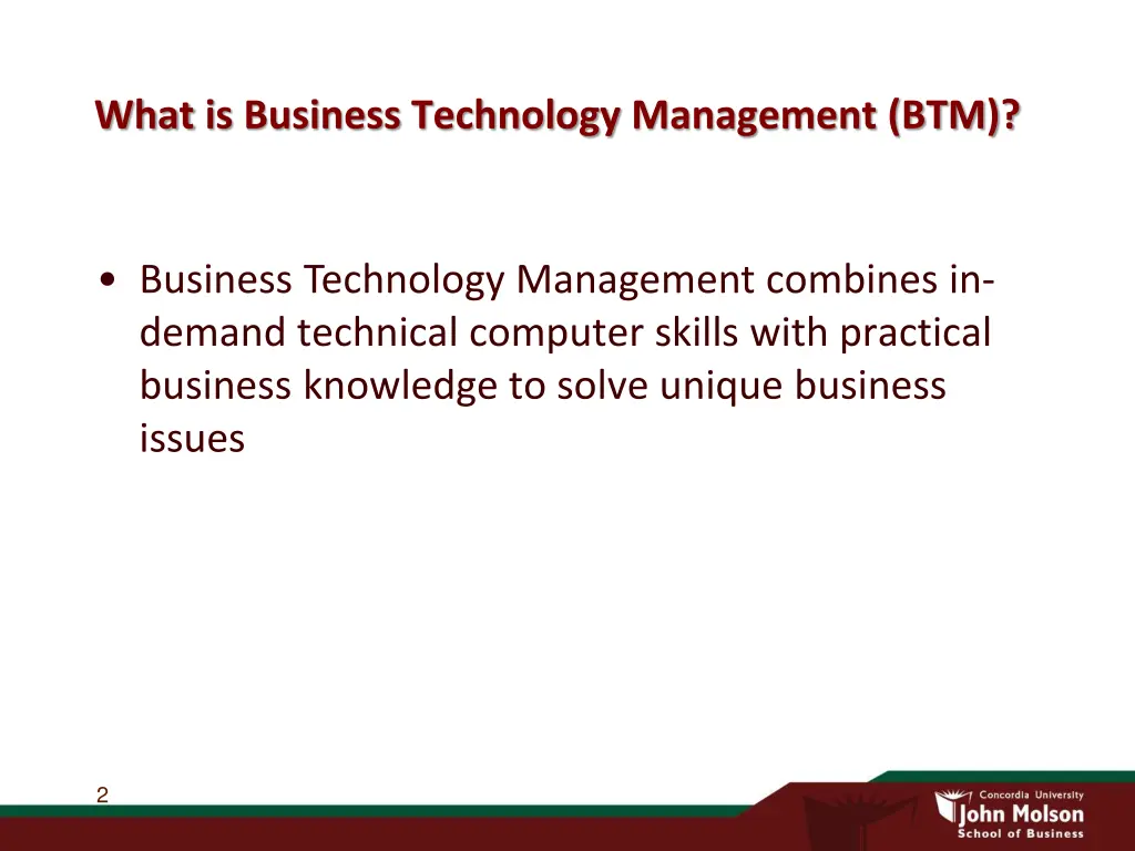 what is business technology management btm