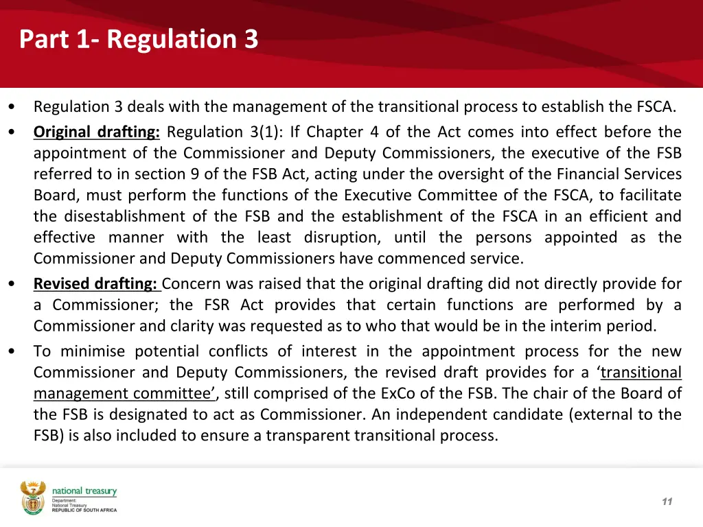 part 1 regulation 3