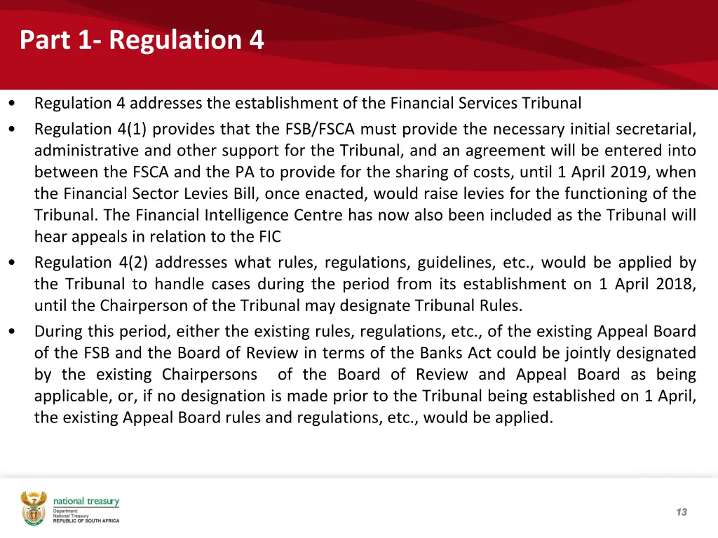 part 1 regulation 4