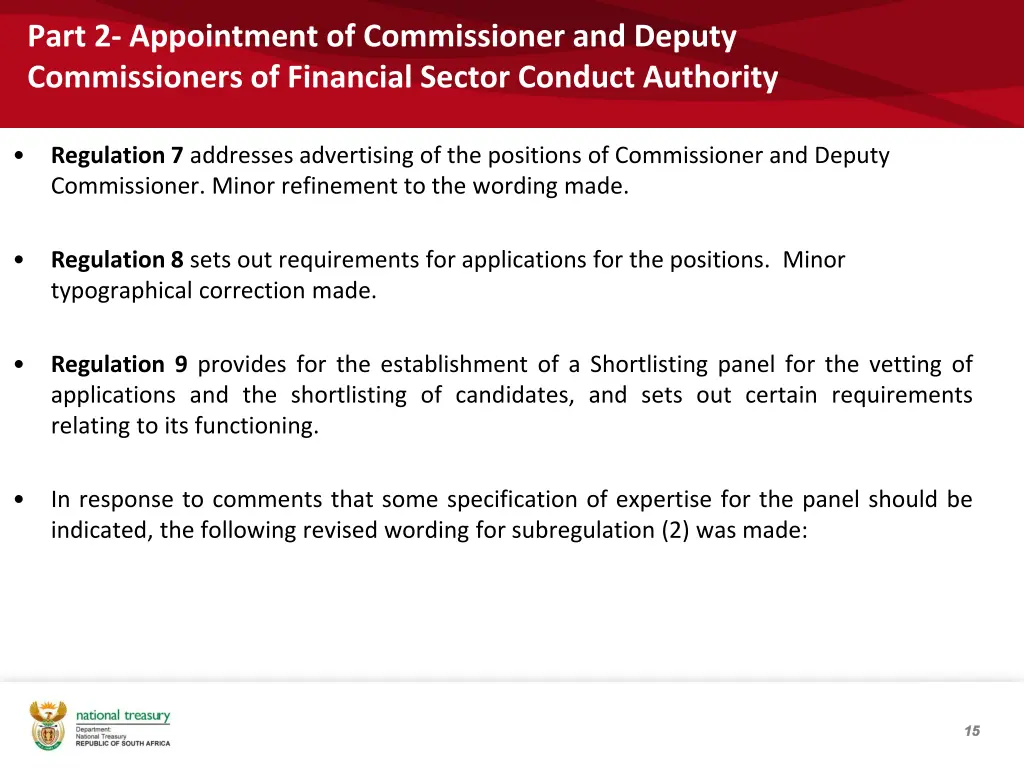 part 2 appointment of commissioner and deputy
