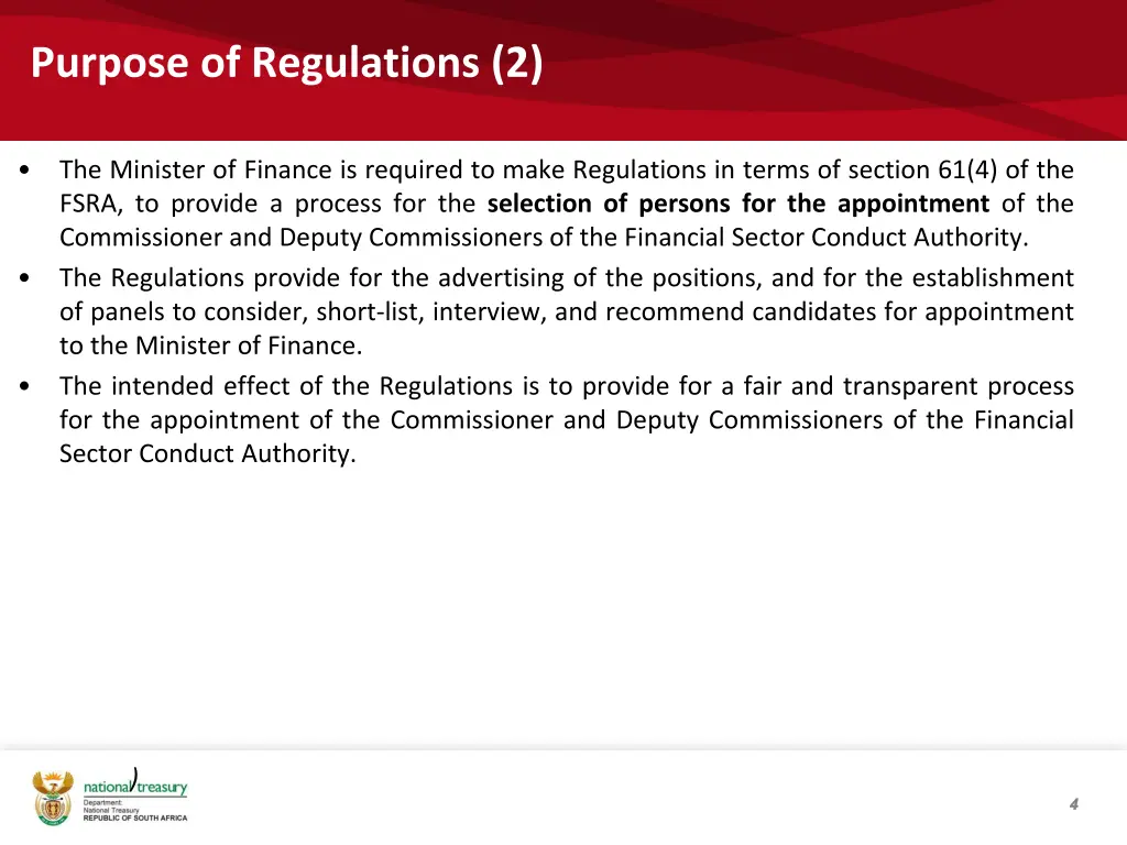 purpose of regulations 2