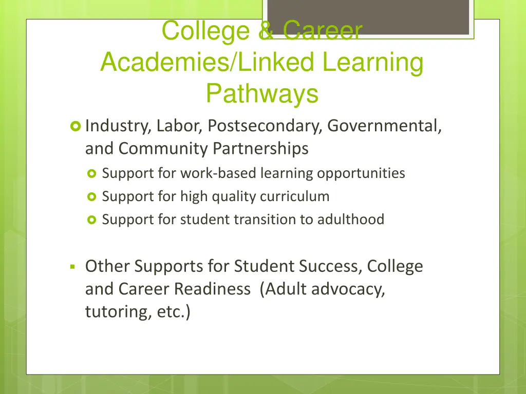 college career academies linked learning pathways 2
