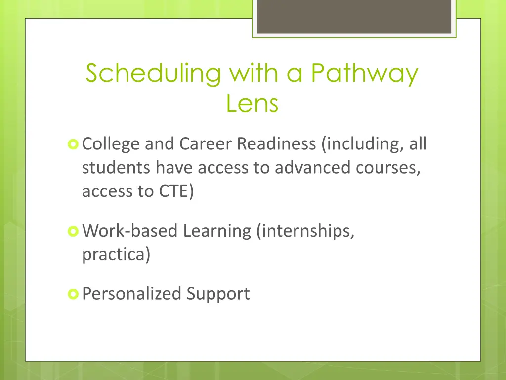 scheduling with a pathway lens 1