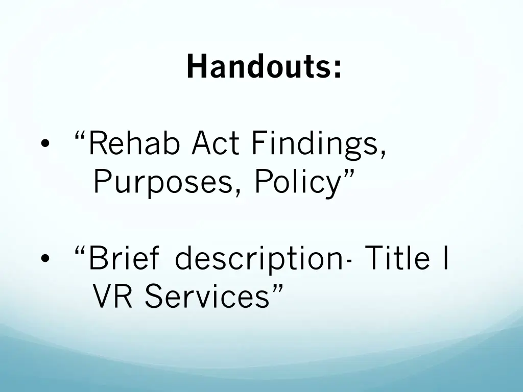 handouts