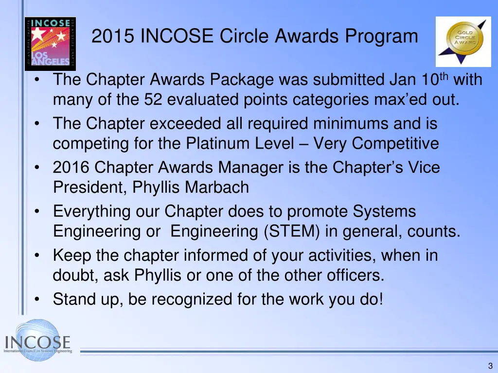 2015 incose circle awards program