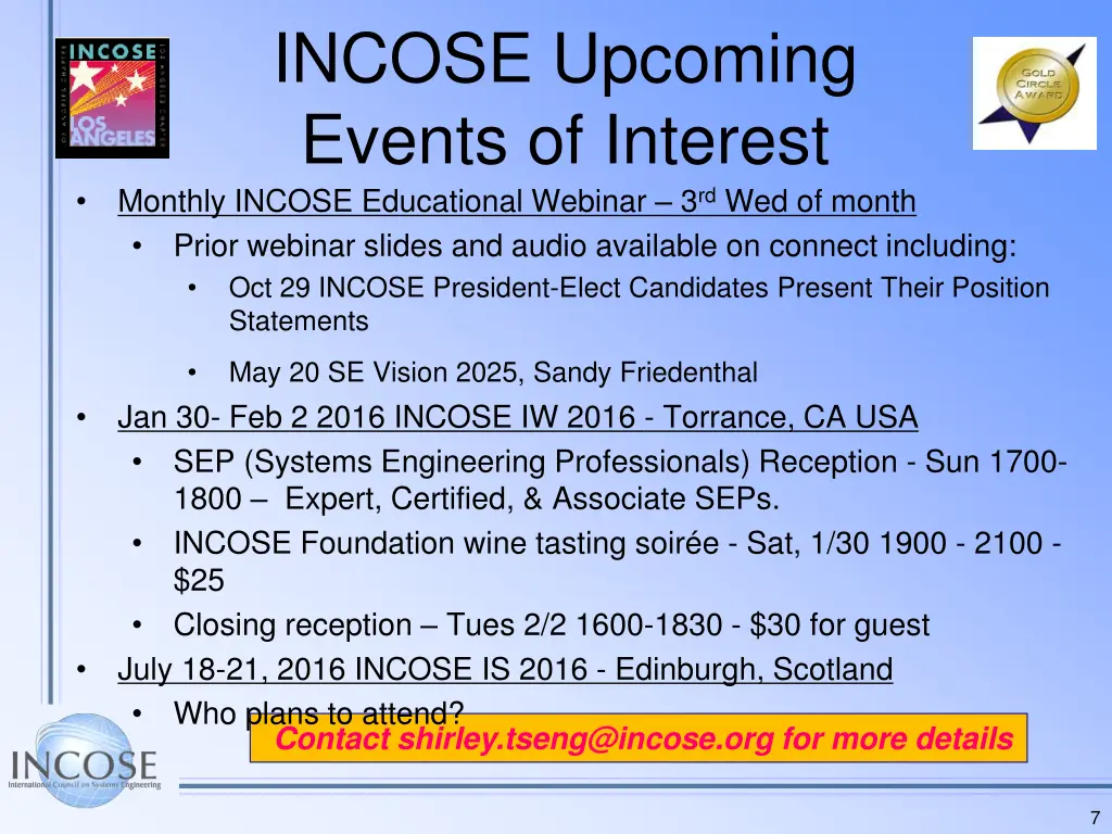incose upcoming events of interest monthly incose
