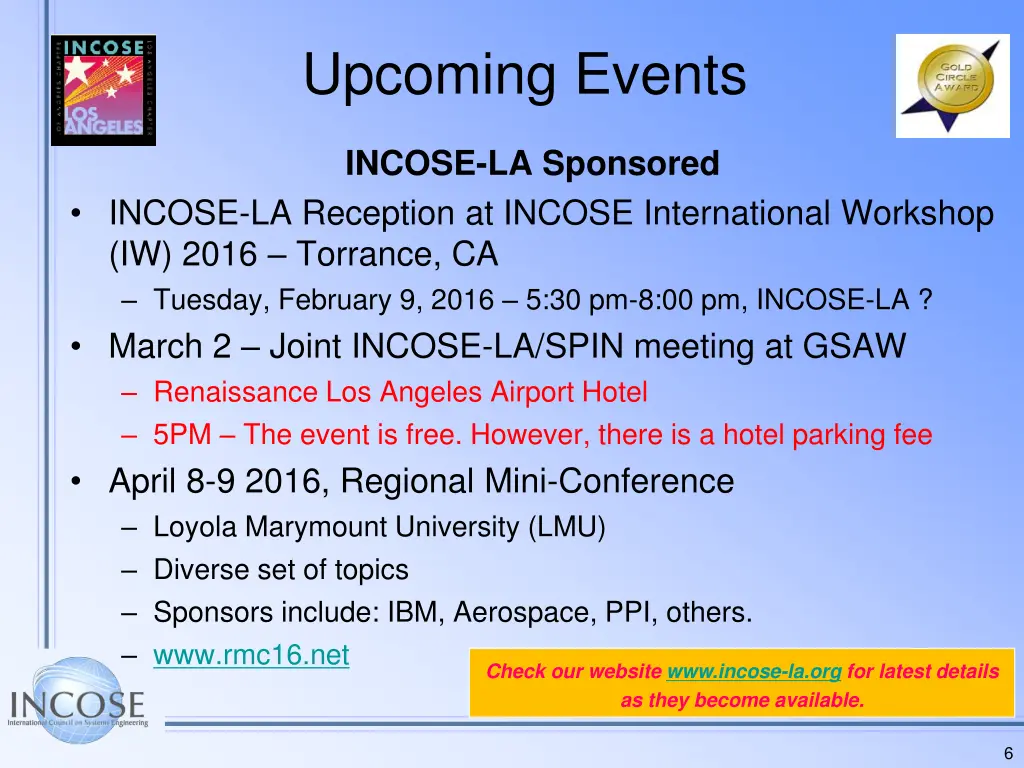 upcoming events