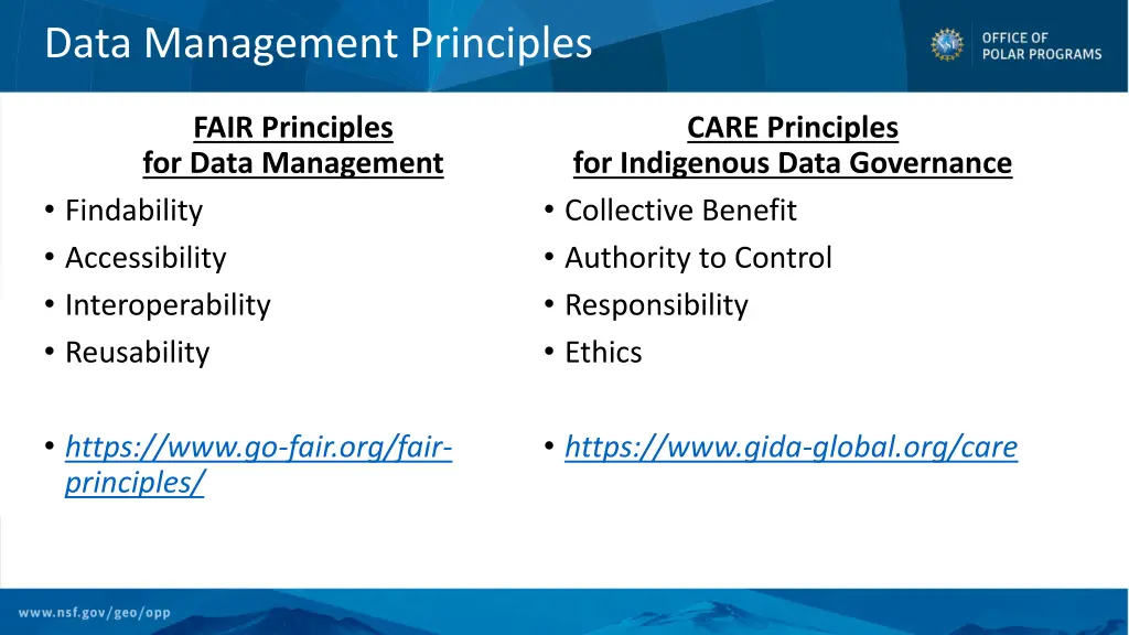 data management principles