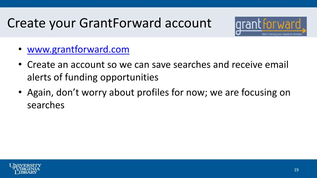 create your grantforward account