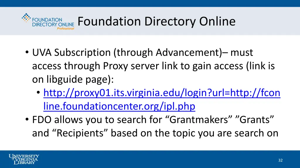 foundation directory online