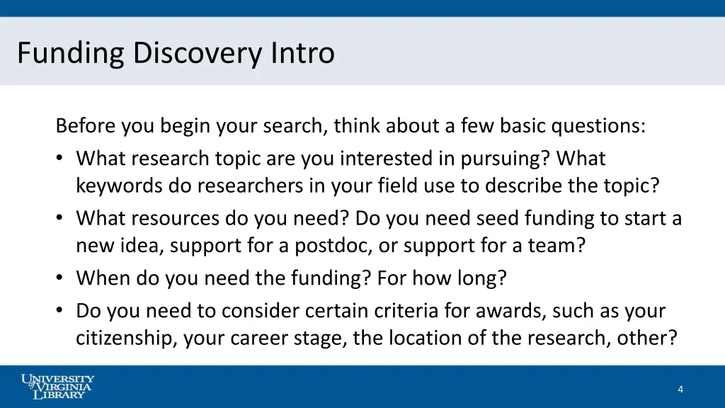 funding discovery intro