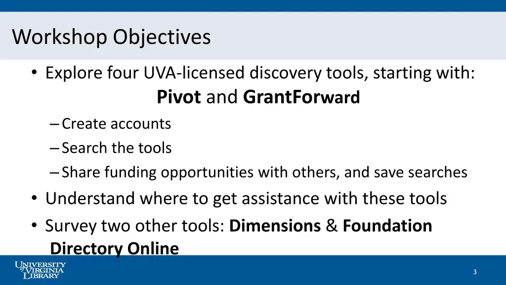 workshop objectives