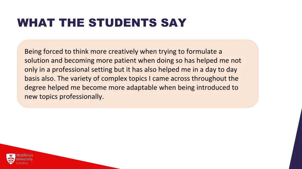 what the students say