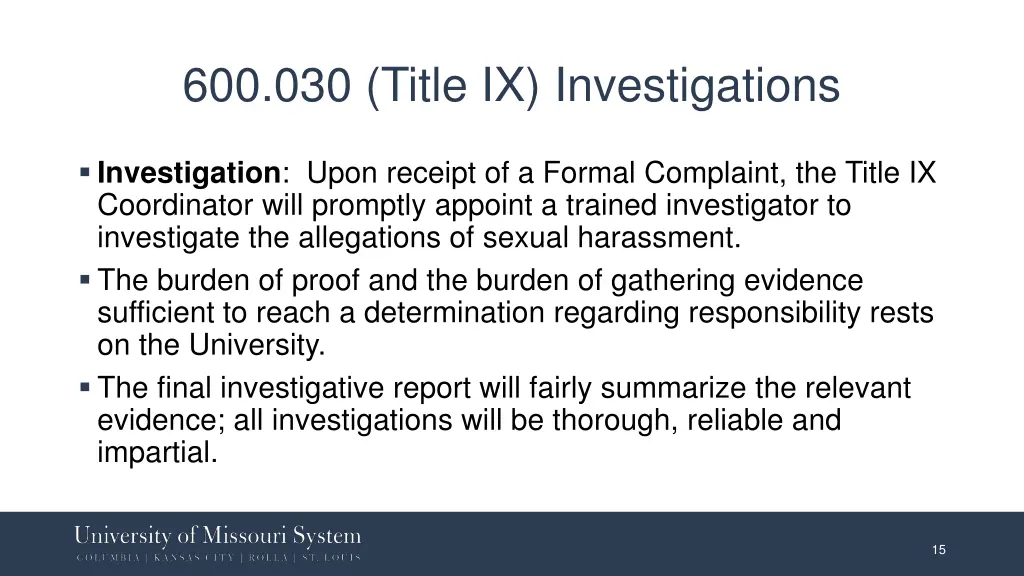600 030 title ix investigations