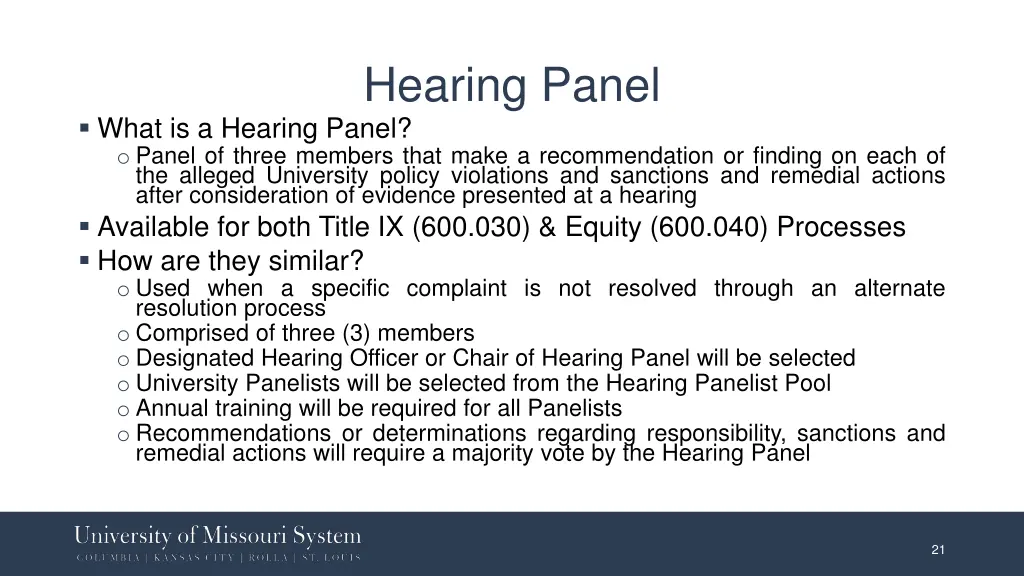 hearing panel