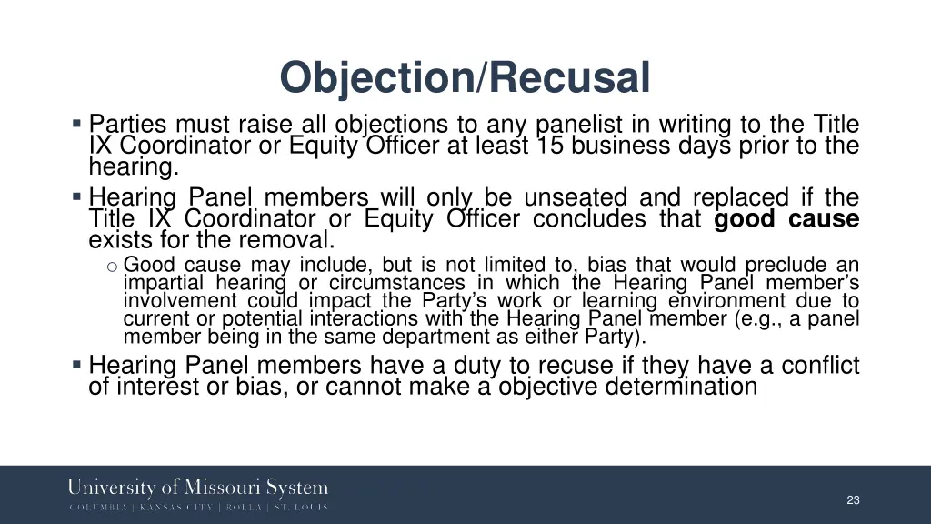 objection recusal