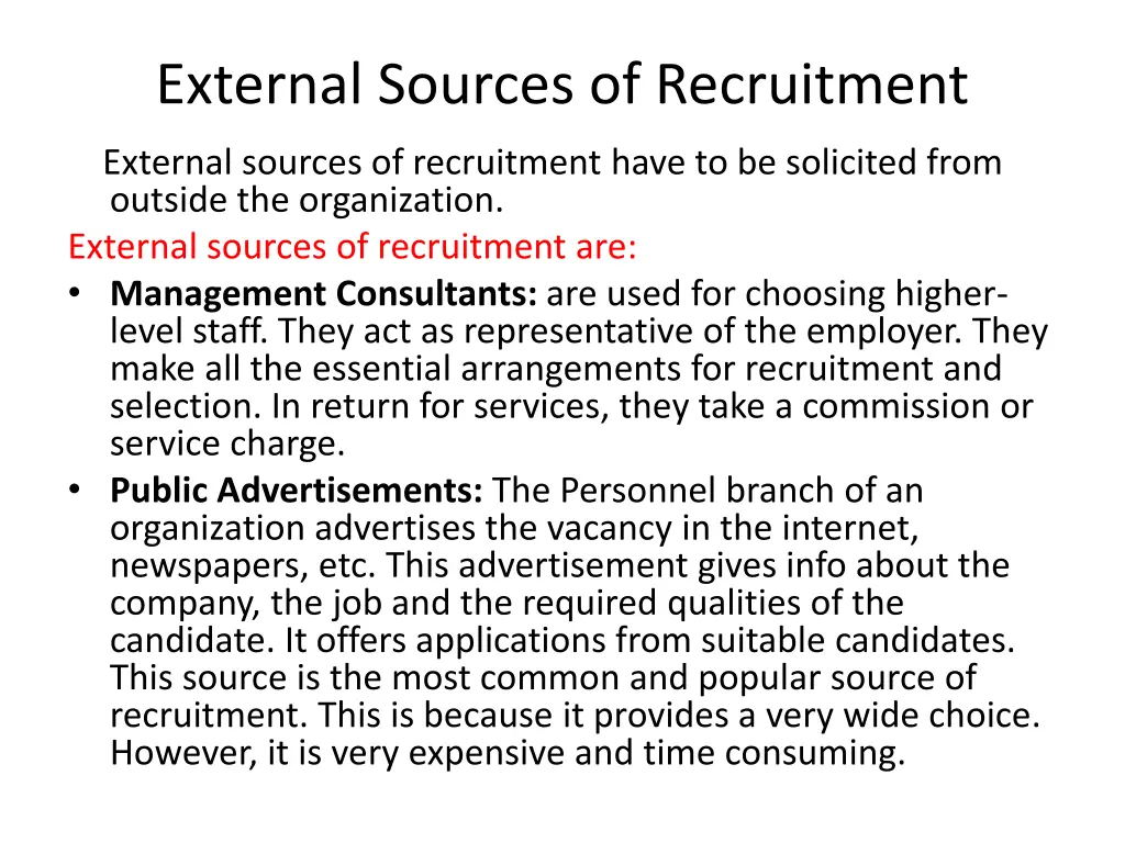 external sources of recruitment