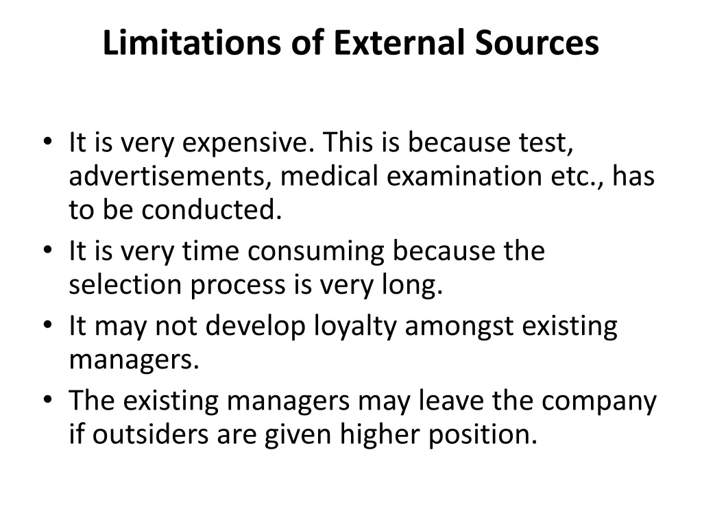 limitations of external sources