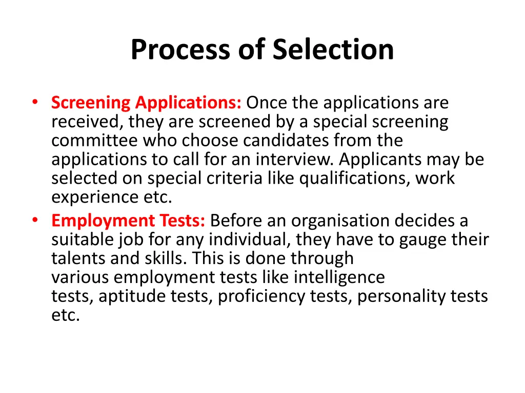 process of selection 2