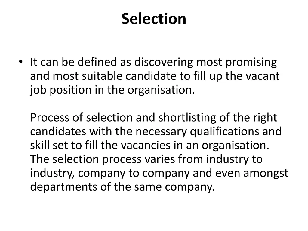 selection