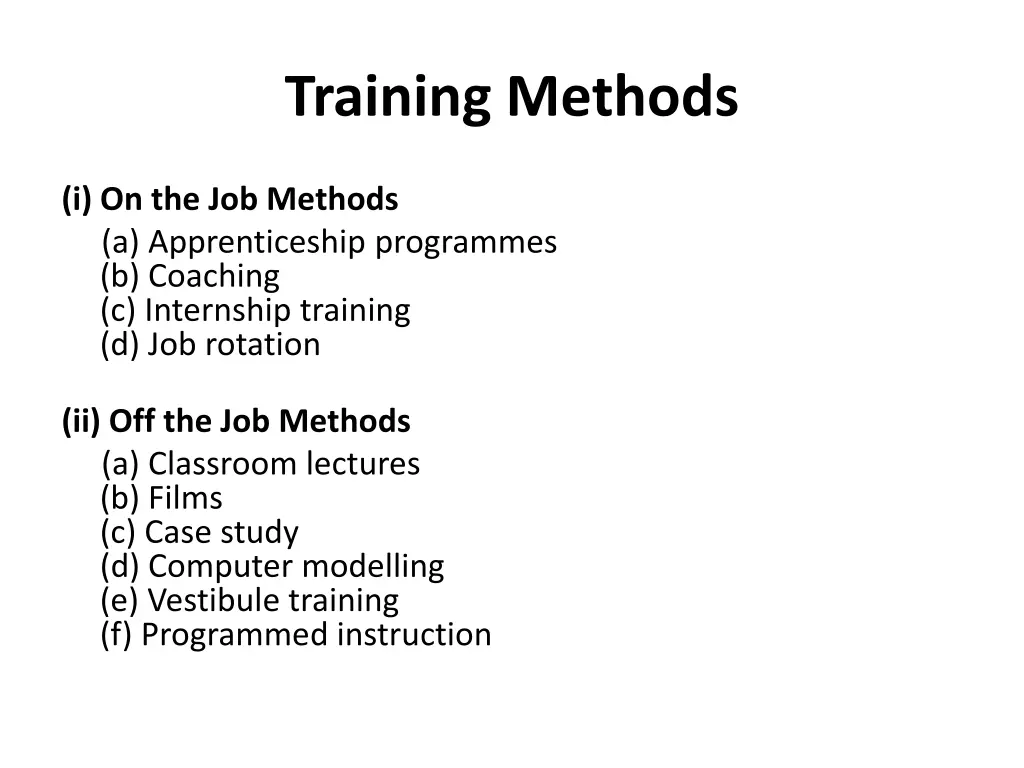 training methods