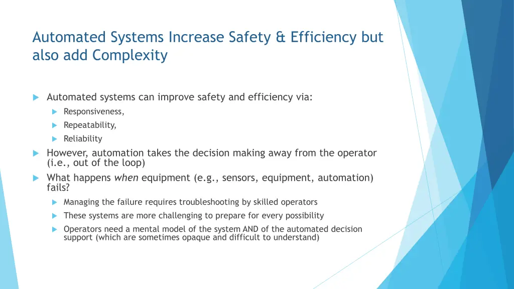 automated systems increase safety efficiency