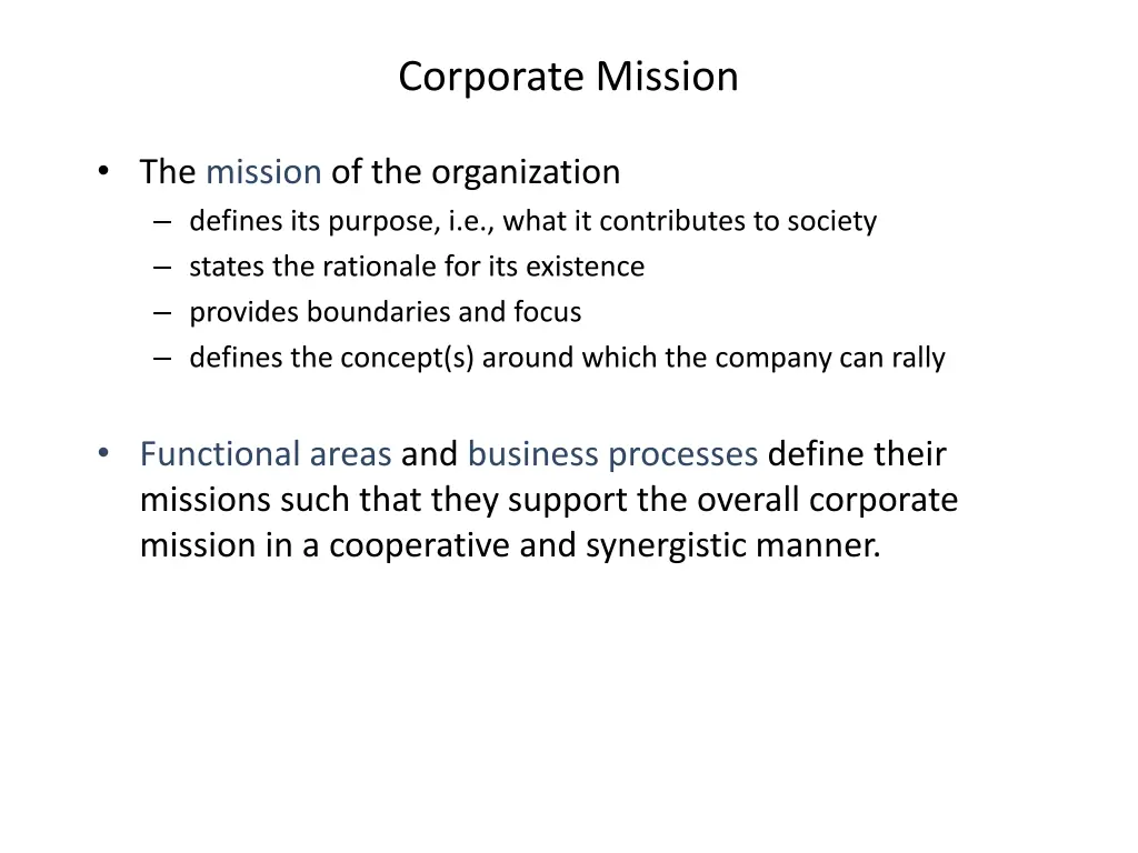 corporate mission