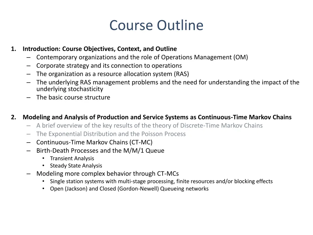 course outline