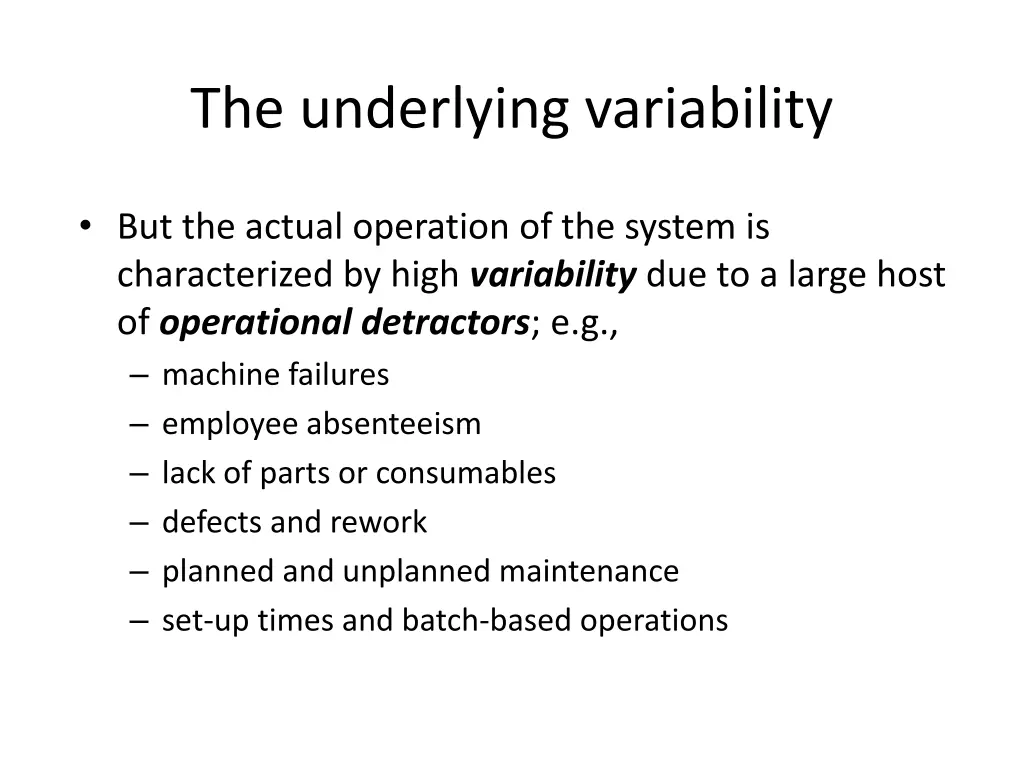 the underlying variability
