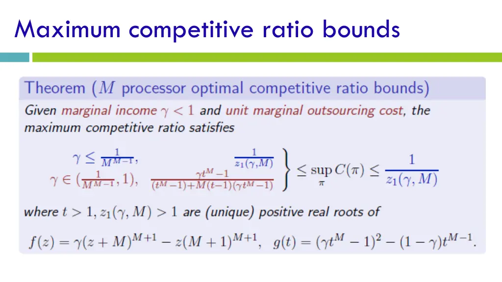 maximum competitive ratio bounds