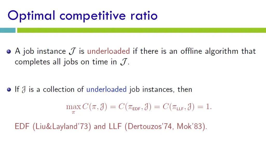optimal competitive ratio