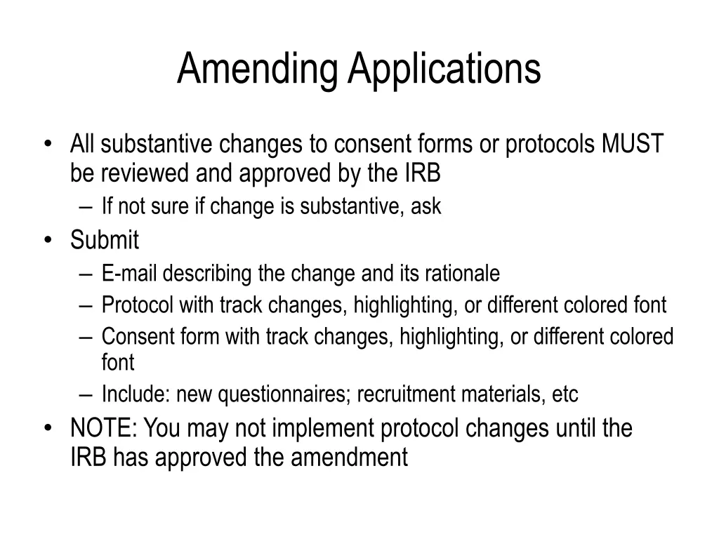 amending applications
