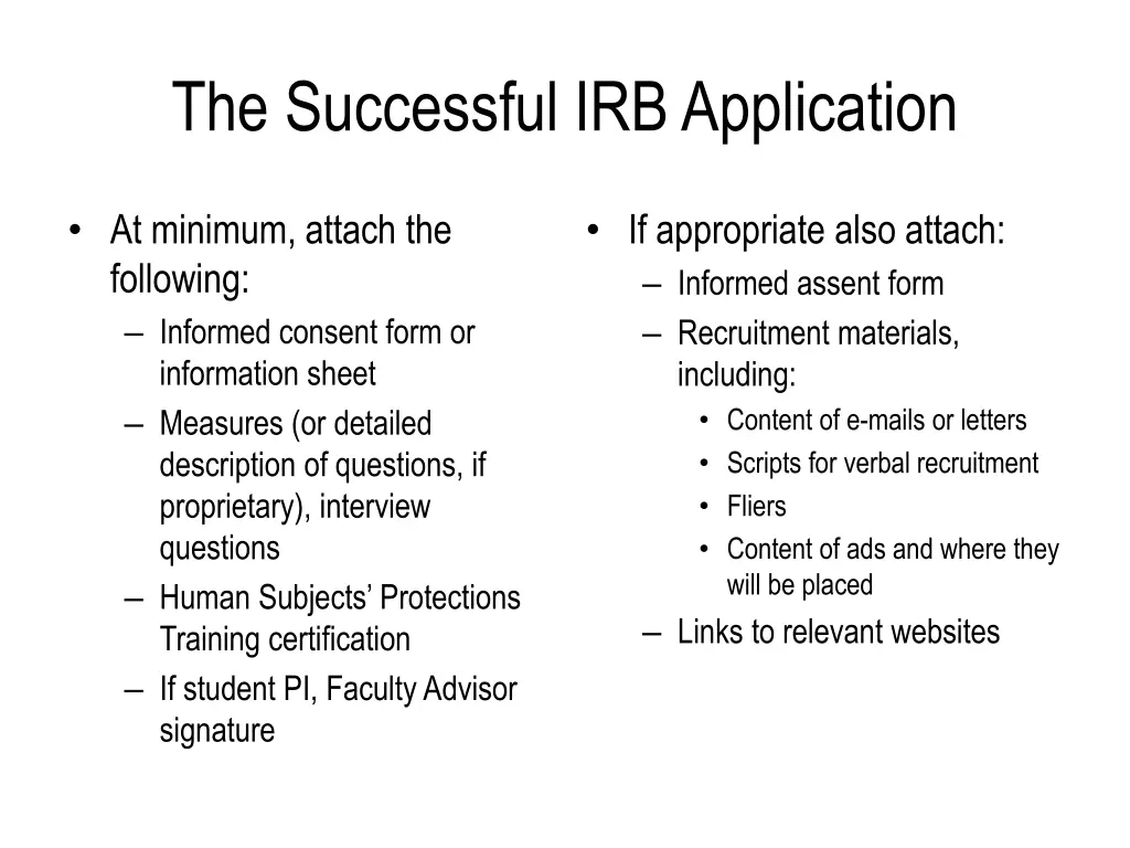 the successful irb application 2