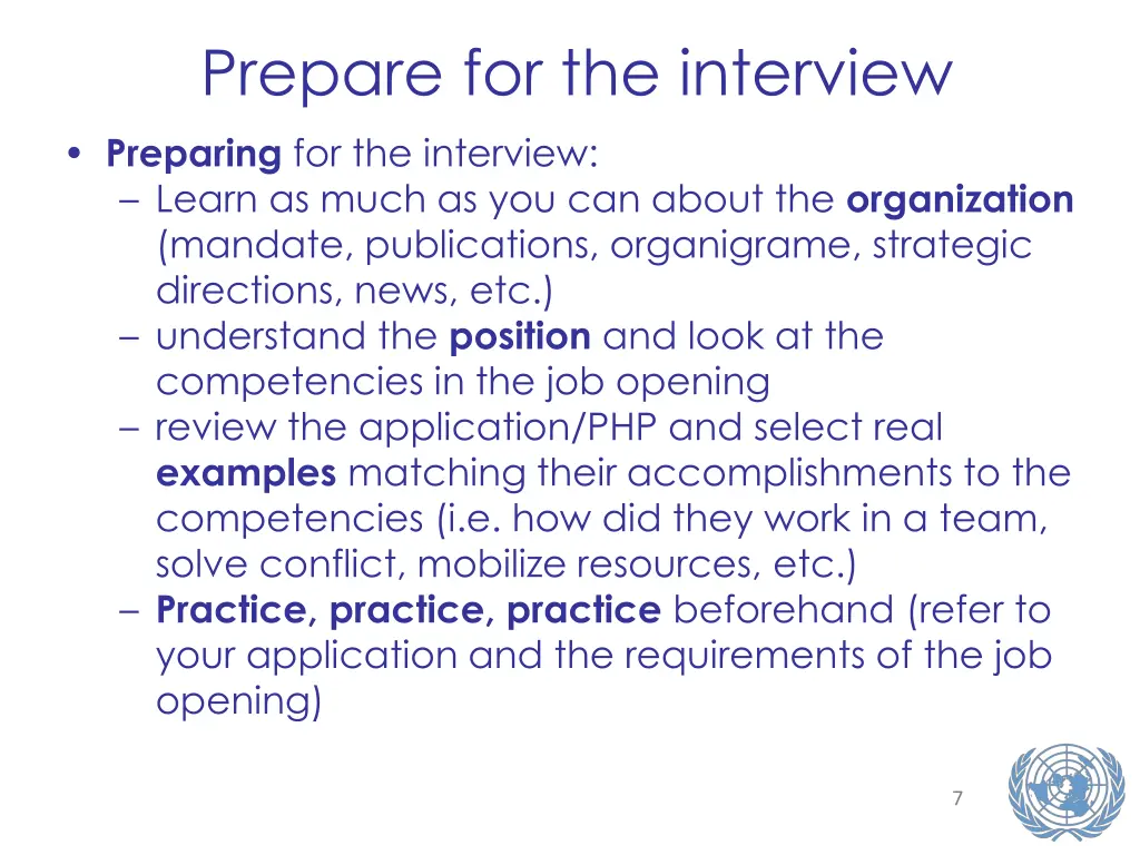 prepare for the interview