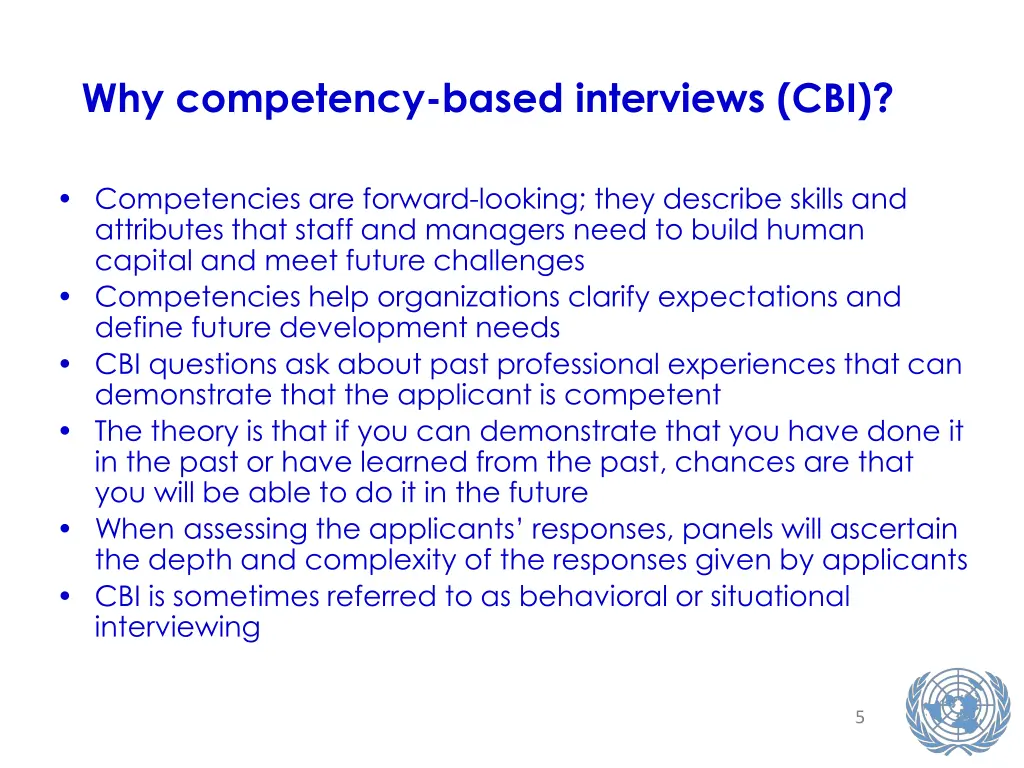 why competency based interviews cbi
