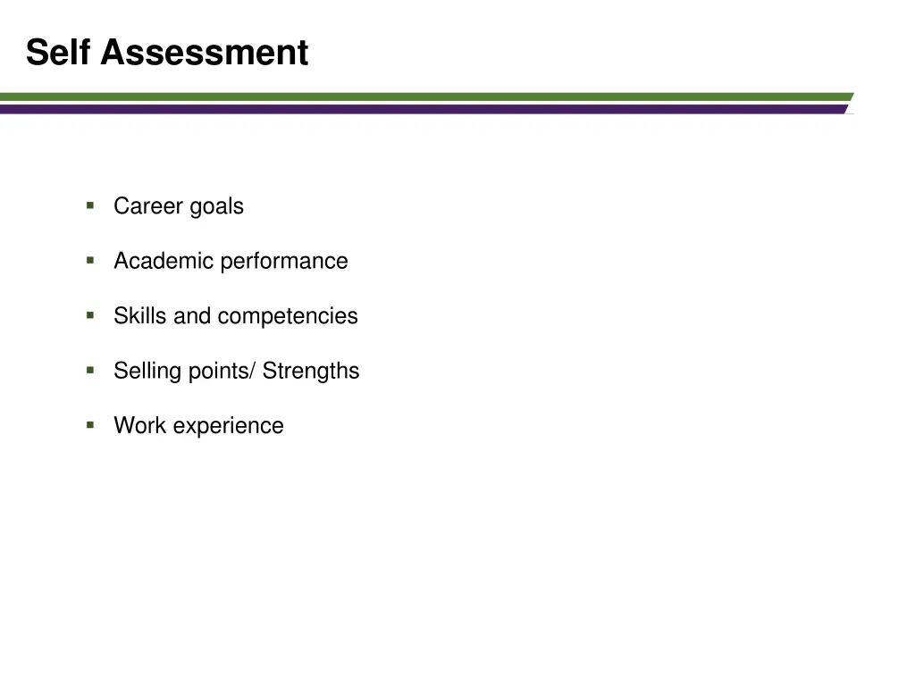 self assessment