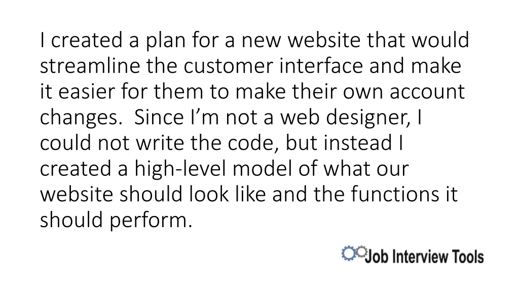 i created a plan for a new website that would