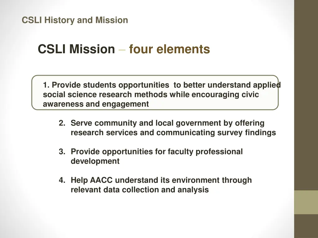 csli history and mission 1