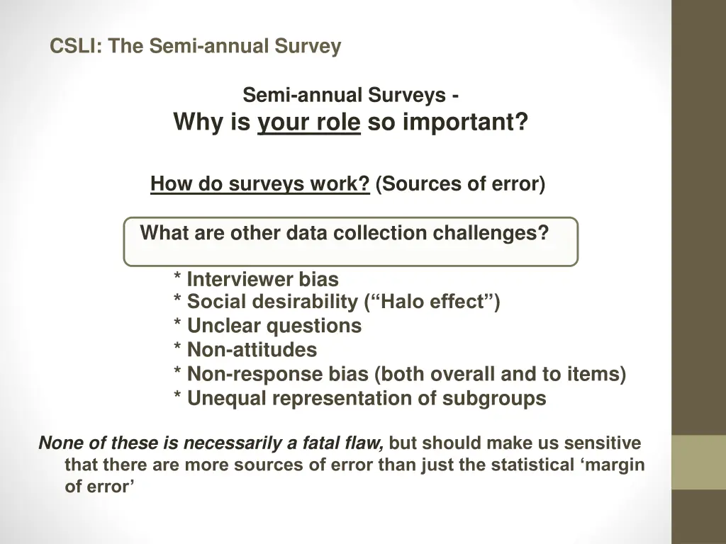 csli the semi annual survey 8