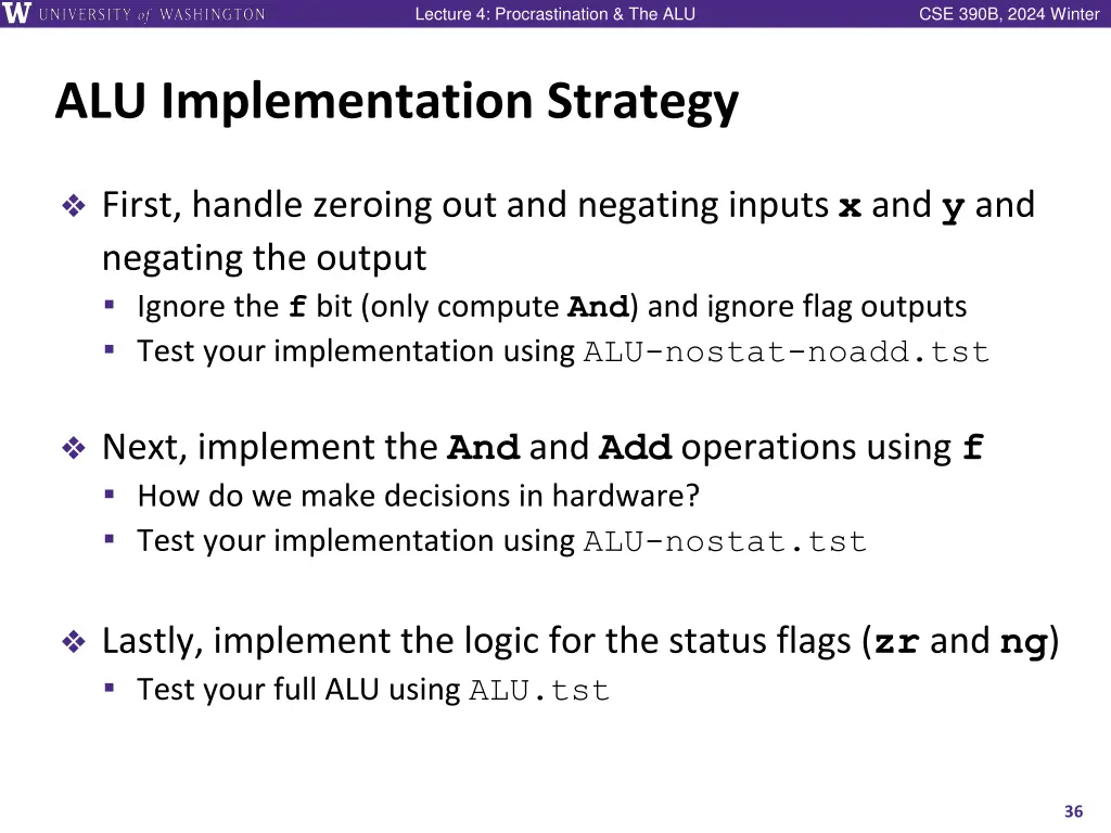 lecture 4 procrastination the alu 34